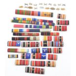 Approximately 40 German, Nazi and Allied medal ribbons, bars and emblems