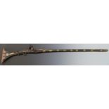 Turkish, Ottoman or Middle Eastern flintlock jezail or similar gun with inlaid bone decoration,