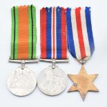 WW2 medals comprising France and Germany Star, Defence Medal and 1939-45 star
