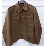 British Army Scottish Regiment 1902 pattern cut Army other ranks tunic in standard khaki wool as