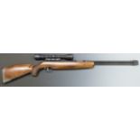 Weihrauch HW77 .22 underlever air rifle with chequered semi-pistol grip, raised cheek piece and