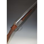 Salter & Varge 12 bore side by side shotgun with named and engraved lock, named trigger guard,