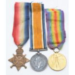 British Army WW1 medals comprising 1914-1915 Star, War Medal and Victory Medal named to 16067 Pte