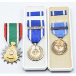 Two Nato service medals with clasp for former Yugolslavia together with Liberation of Kuwait