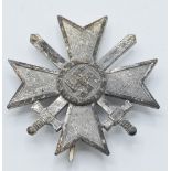 German Third Reich Nazi WW2 War Merit Cross Medal First Class, stamped 3 to centre of reverse,