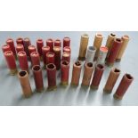 Seventeen 8 bore shotgun cartridges together with a collection of 8 and 4 bore empty cases some