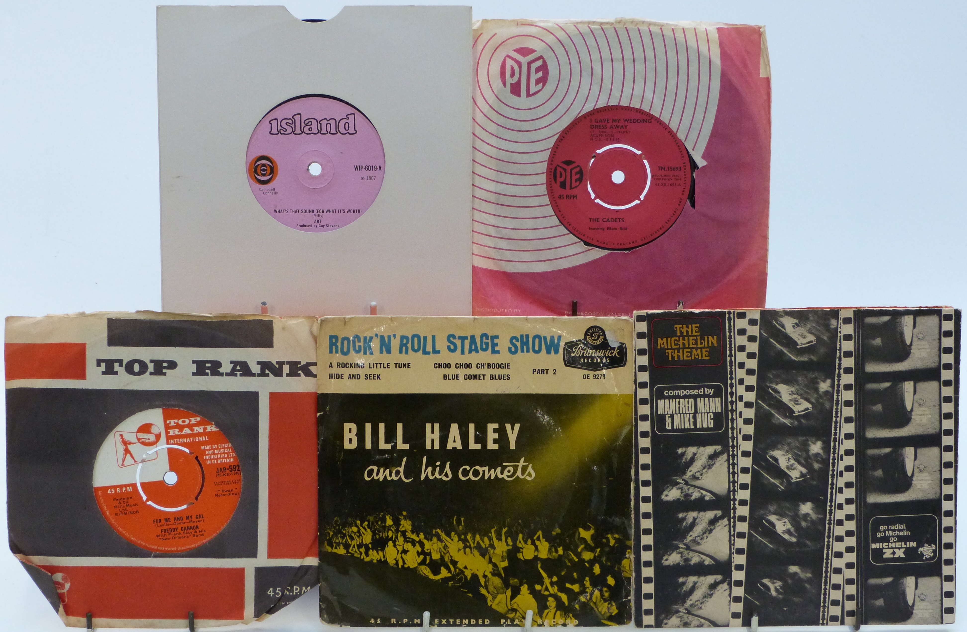 Approximately 300 singles including Bill Haley, Gary Lewis, Ron Goodwin, Dave Brubeck, Freddie