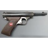 Tell Model 3 6 1/3mm air pistol with shaped and chequered Bakelite grip, inset maker's logo, top