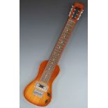 Revelation 'lap steel' guitar in natural wood lacquered finish, in carry bag
