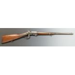 Burnside model 1864 breech loading underlever percussion hammer action carbine rifle with pop-up