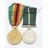 Zimbabwe Independence Medal 1980, stamped 23309 to rim, together with Pakistan Independence Medal