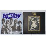 The Action - Brain (DIG005) insert and poster and Rolled Gold (DIG025) records and covers appear Ex