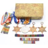 British WW2 medals comprising 1939-1945 Star, France and Germany Star, Atlantic Star and War