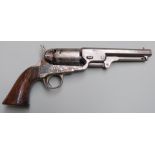 Vero Clement Arms Co Colt style .38 six-shot single action percussion revolver with engraved
