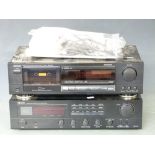 Denon AM-FM stereo receiver DRA-25/25L and matching stacking tape deck DRM-600