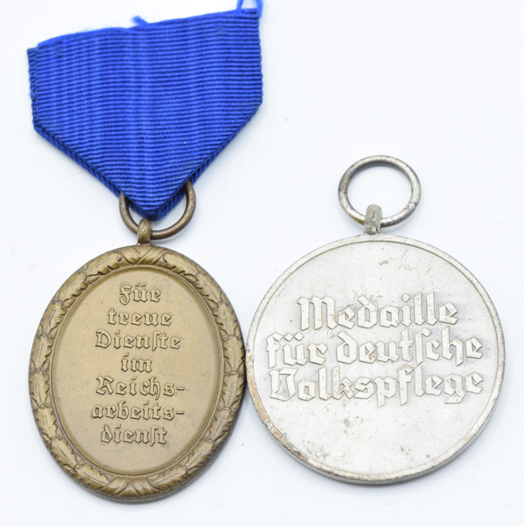 German WW2 Third Reich Nazi Red Cross Nursing Medal and a RAD Worker's Long Service Medal - Image 2 of 2