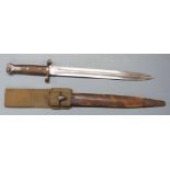 British 1888 Pattern Lee Metford bayonet MkII with grip plates secured by two rivets, 30cm blade,