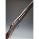 Farmers Gun 12 bore side by side hammer action shotgun with engraved lock, rebounding hammers,