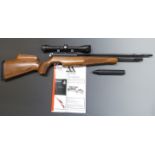 Air Arms S400 Classic .22 PCP air rifle with chequered semi-pistol grip, raised cheek piece,