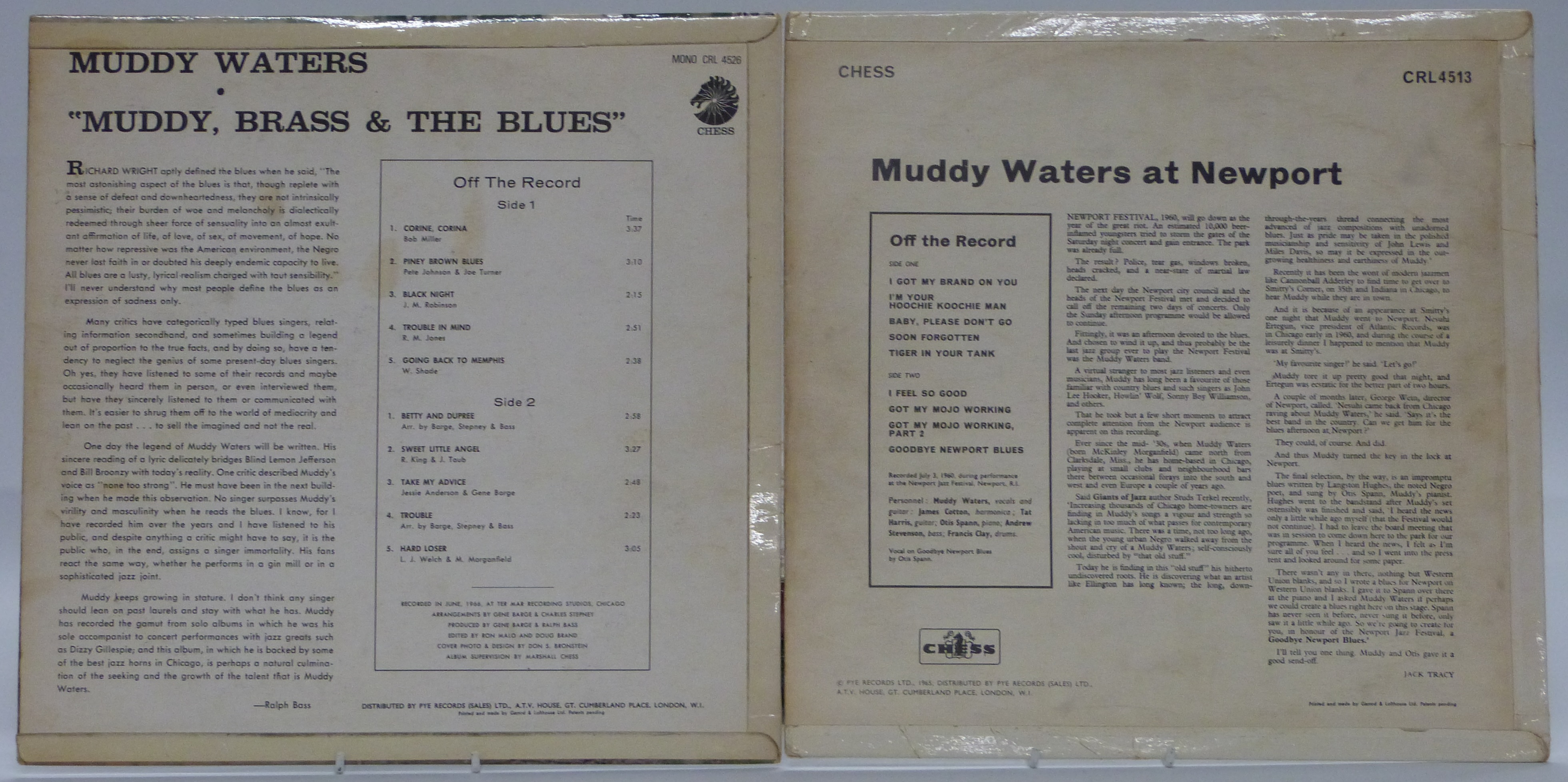 Muddy Waters - At Newport (CRL4513) and Muddy, Brass & The Blues (CRL4526) records appear at least - Image 2 of 2