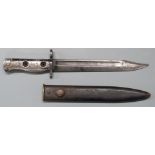 British LIA3 pattern bayonet with 20cm fullered blade marked LIA3, stores number 9600257 to metal