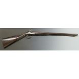 Churcham of Chichester 12 bore side by side percussion hammer action muzzle loading sporting gun