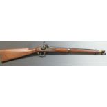 Enfield two band percussion hammer action cavalry carbine rifle with ,'1859 Enfield' and crown