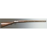 Joseph Simmons percussion converted from flintlock hammer action sporting gun with named and