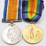 British Army WW1 medals comprising War and Victory Medals, both named to 46483 Pte S Bundy, West