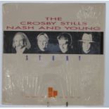 The Crosby Stills Nash and Young - Story 3 albums with 4 sheets insert set for U.S radio stations