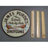 James Purdey & Sons Side By Side Shotguns cast metal shop display or advertising sign, 23cm in