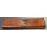 J D Dougall leather bound gun case with fitted interior, brass lock and name plate and original 'J D