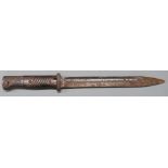 German WW2 M84/93 bayonet stamped Durkoft to ricassso, with 24.5cm fullered blade. PLEASE NOTE ALL
