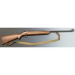 BSA Airsporter .22 air rifle with semi-pistol grip, adjustable sights and canvas and leather