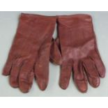 Pair of Royal Air Force brown leather gloves size S/7