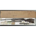 Webley Hawk Mk II .air rifle with .177 and .22 barrels, in original box with scope, accessories