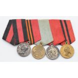 Four Russia medals comprising Nicholas I Award for Faithful Service, Alexander III 1881-1884