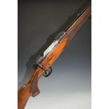 BSA Majestic .270 bolt-action rifle with chequered semi-pistol grip and forend, gold named and