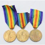 Three British Army WW1 Victory Medals, named to 1865 Pete H Arden, Lincolnshire Regiment, 92926