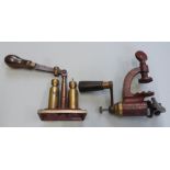Two G & J W Hawksley type 12 bore shotgun cartridge re-loading tools, one capper and decapper and
