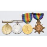 British Army WW1 medals comprising 1914-1915 Star and Victory Medal, both named to 071411 Pte C W