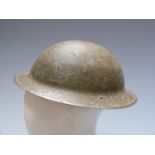 British WW2 'Brodie' steel helmet stamped R.O & Co CP 1 over 1939 to inner rim
