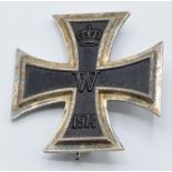 German Army WW1 Iron Cross First Class, with pin attachment marked SW