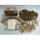 A collection of empty brass rifle cartridges including large calibres some military marked and
