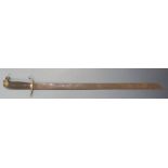 Continental sword with eagle head pommel, brass crossguard and 70cm blade. PLEASE NOTE ALL BLADED