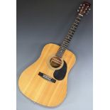 Hohner acoustic guitar model MW400L fitted with six steel strings