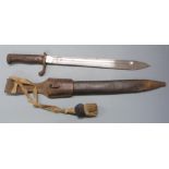 German 1898/05 bayonet, an early type with part muzzle ring and without flashguard, Erfurt maker's