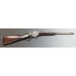 Spencer model 1865 .50 calibre underlever repeating percussion hammer action carbine rifle with