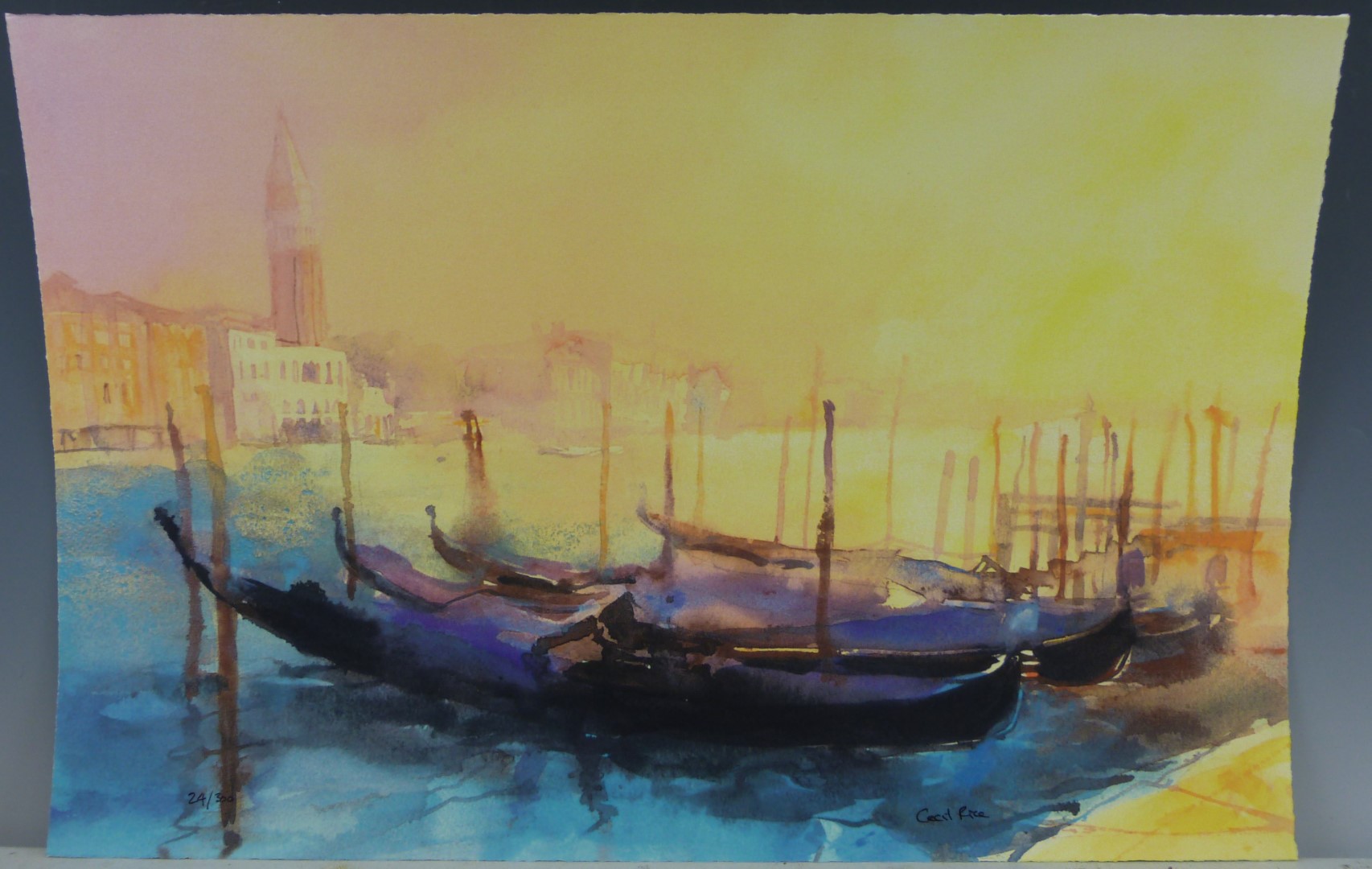 Cecil Rice (b1961) Venetian quartet, folio of four limited (of 300) edition prints of Venice, with - Image 4 of 13