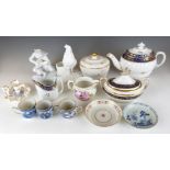 A collection of 18/19thC porcelain including Chinese, Masons Imari, shaped dishes etc, German